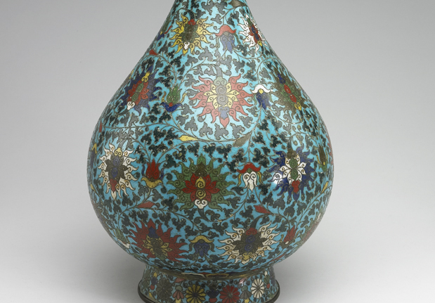 明 銅胎掐絲琺瑯玉壺春